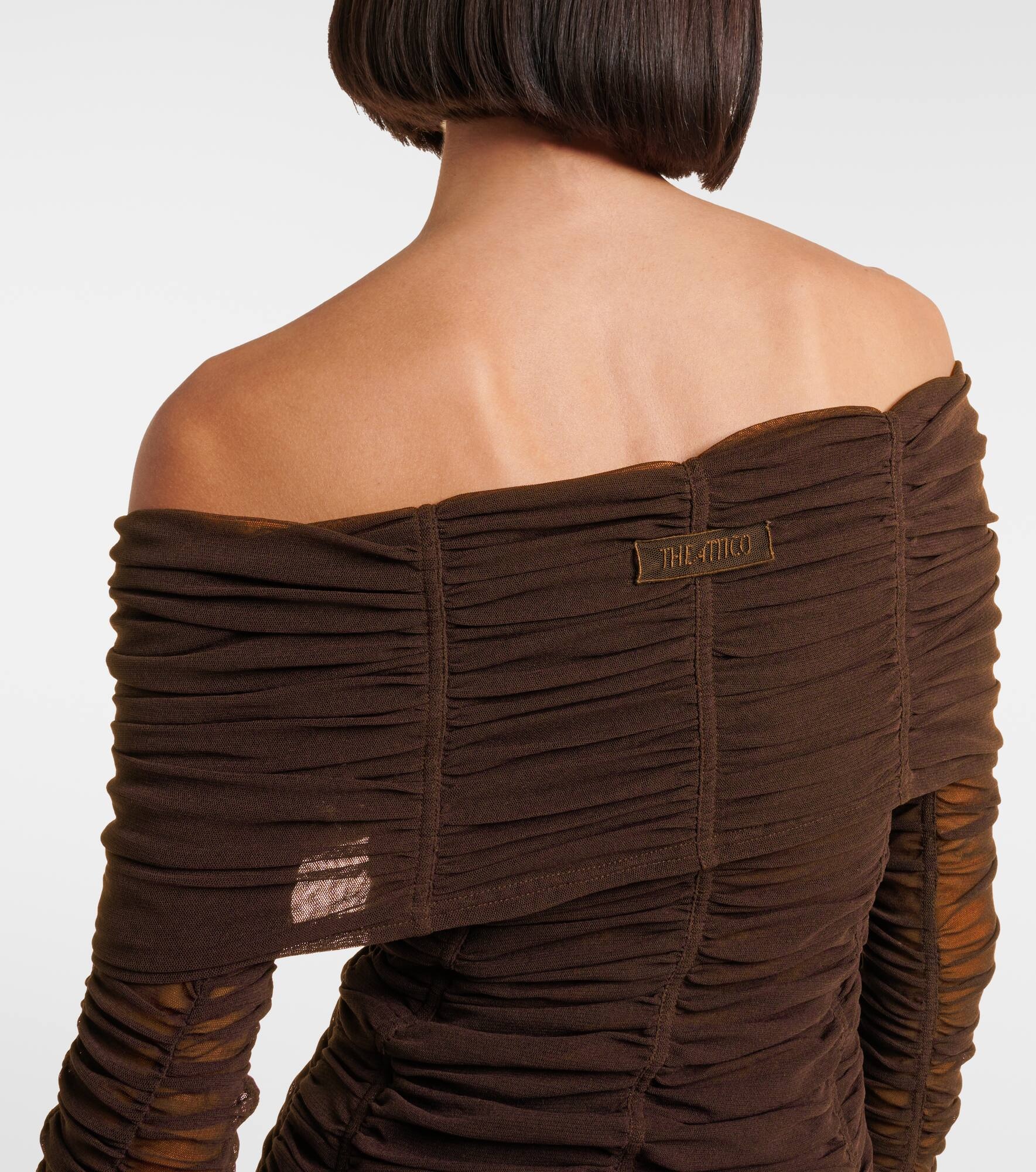 Ruched off-shoulder jersey top - 7