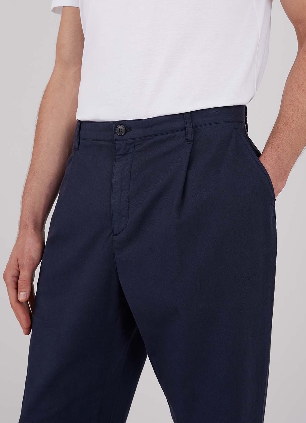 Cotton Drill Pleated Trouser - 5