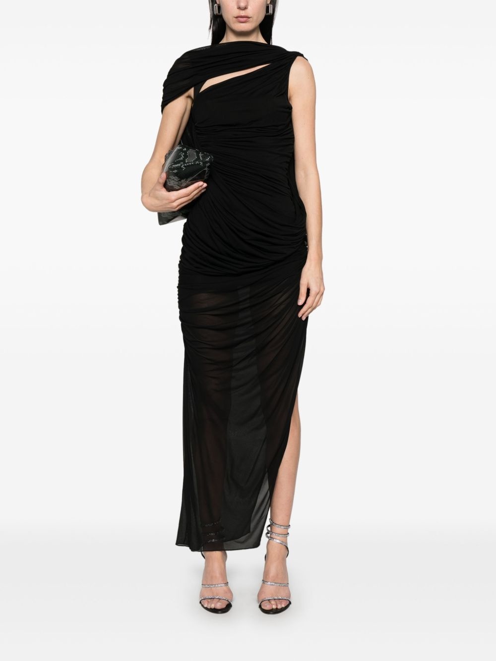 draped backless gown - 2