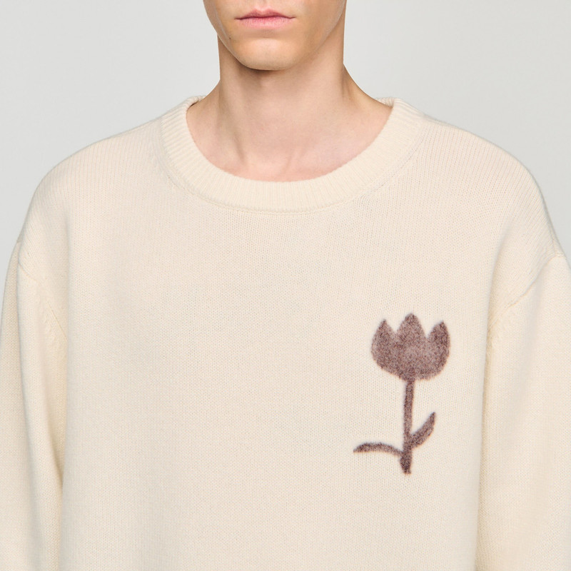 WOOL SWEATER WITH FLOWER DETAIL 4
