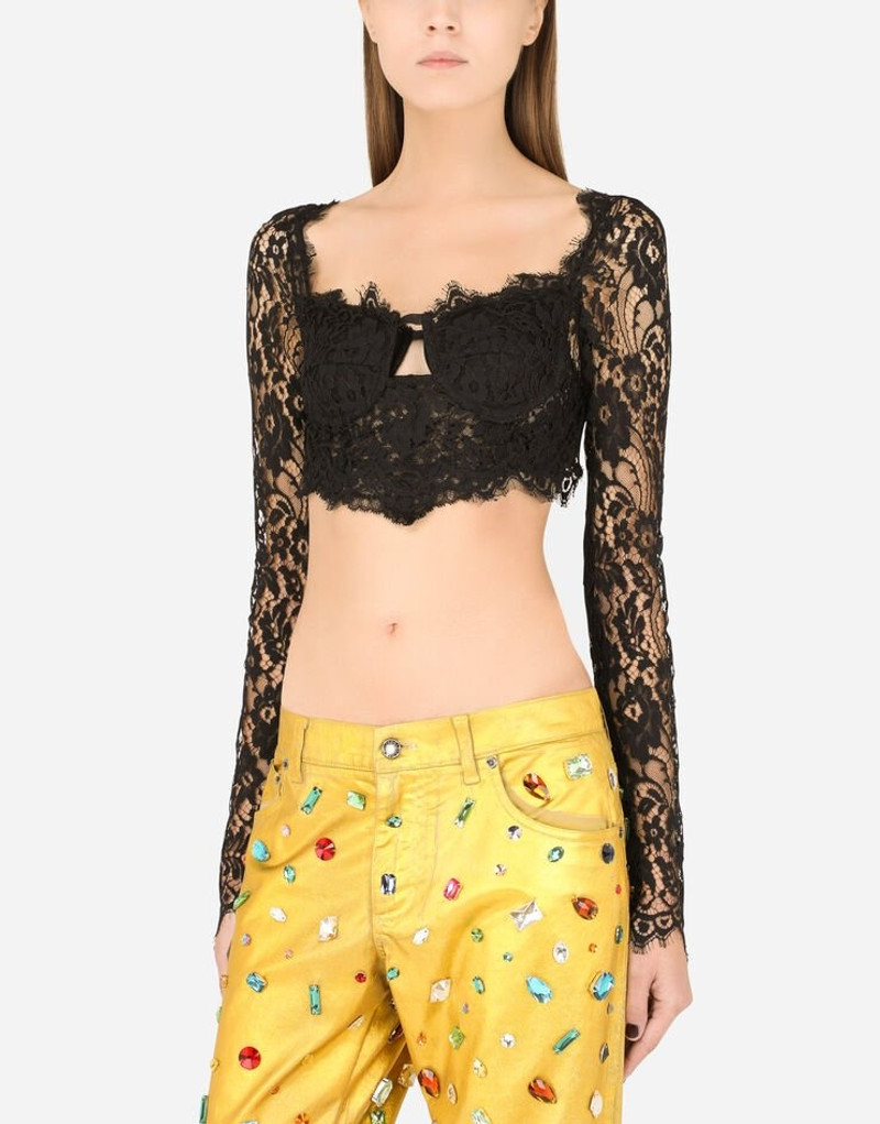 Long-sleeved lace corset top 4