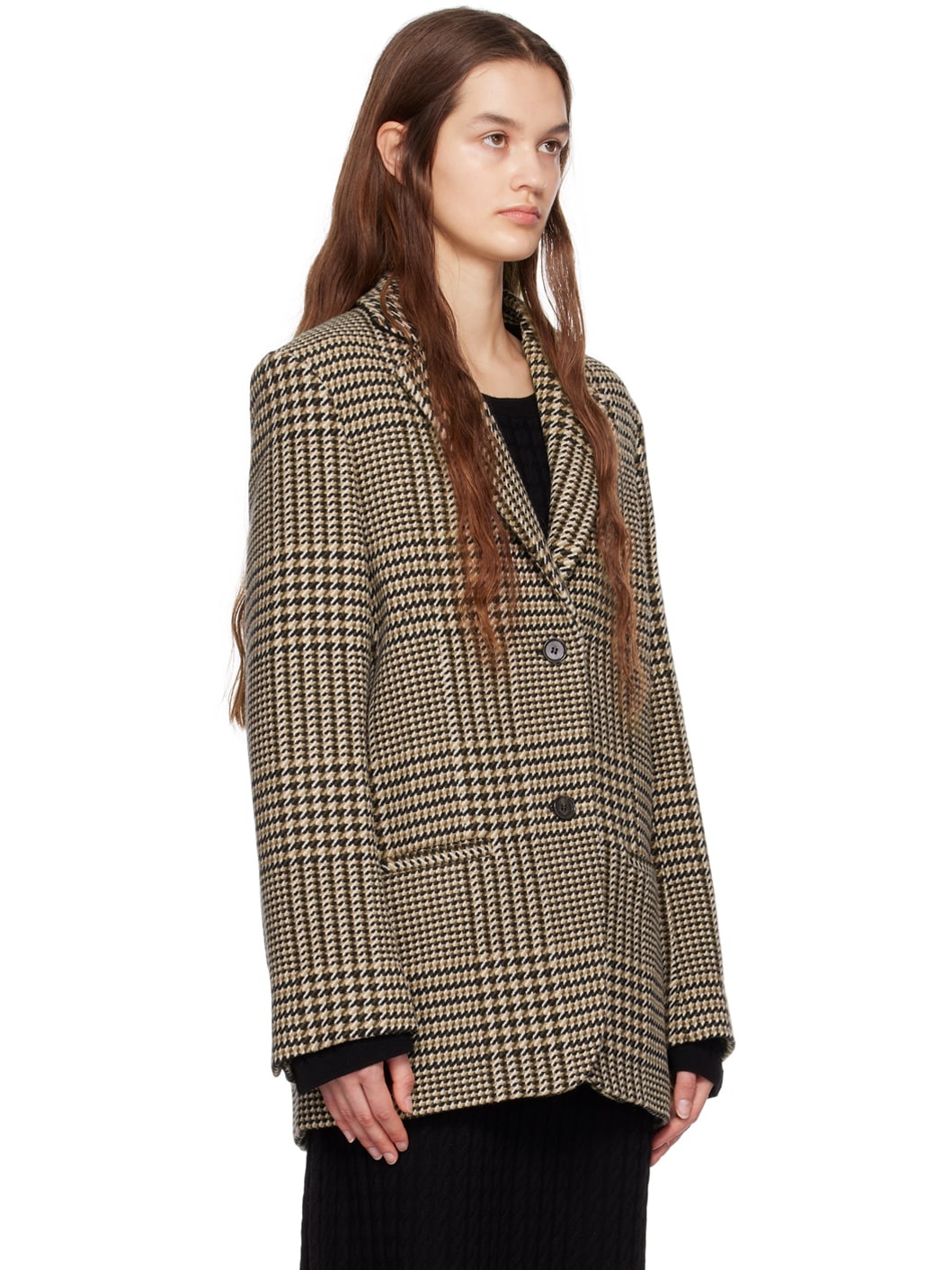 Brown Longline Wool Blazer - 2