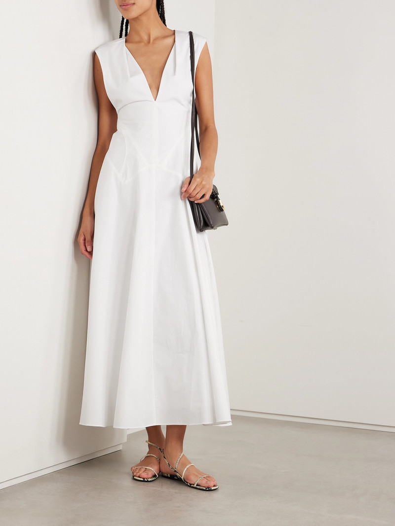 TOVE Anisa Paneled Cotton-poplin Midi Dress outlook
