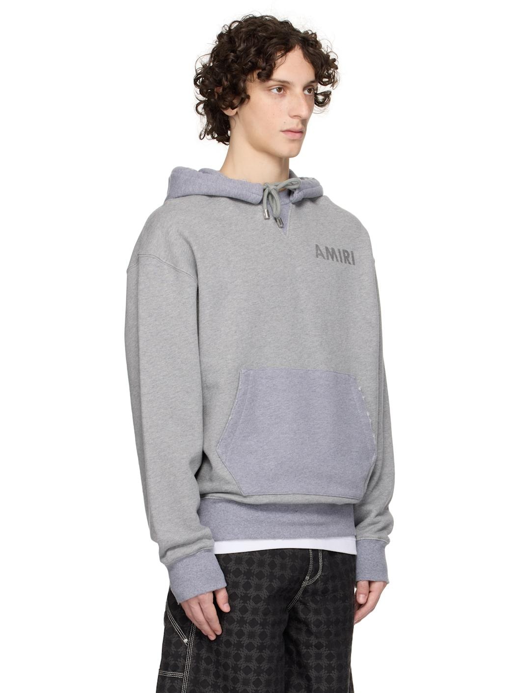 Gray 'AMIRI' Stencil Oversized Hoodie - 2