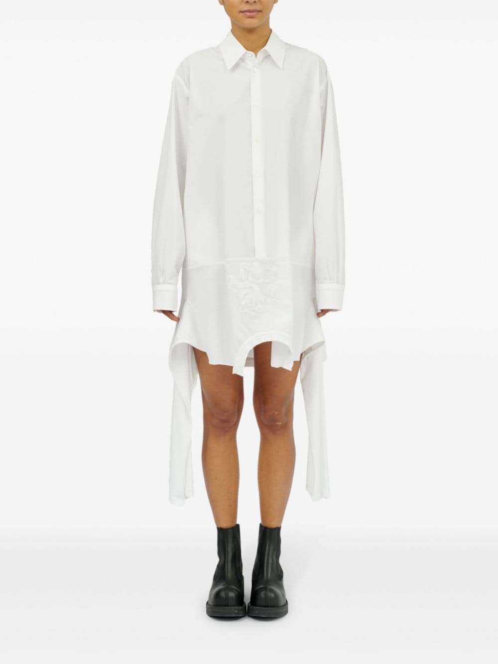 asymmetric cotton shirt dress - 2