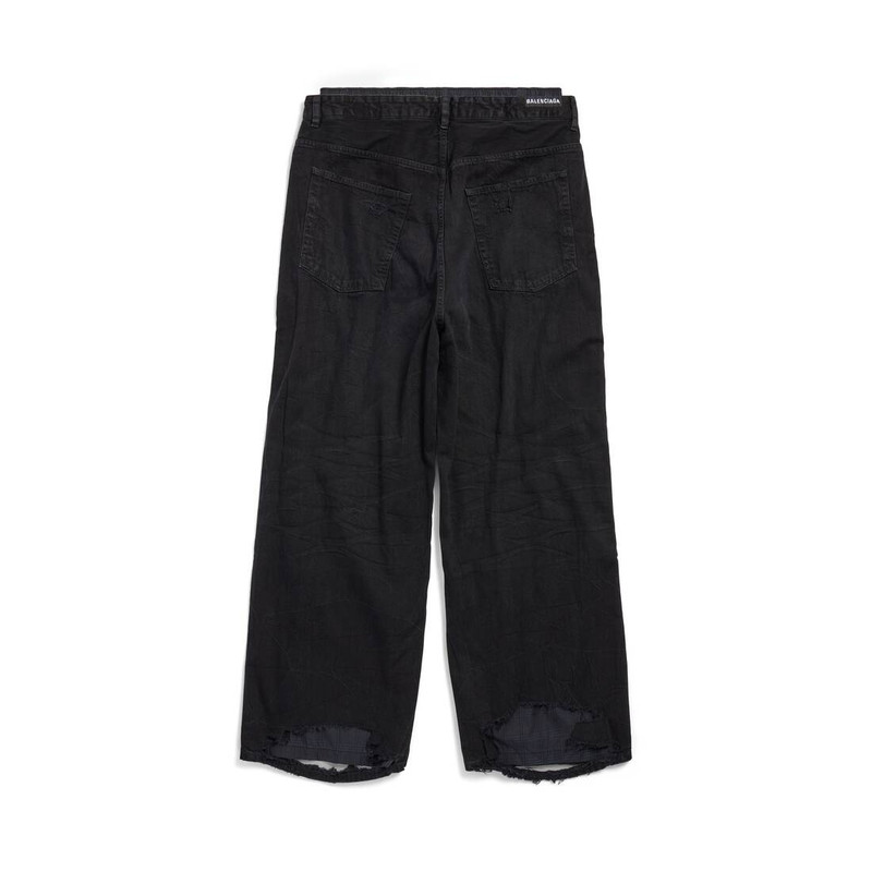 BALENCIAGA Patchwork Pyjama Pants in Black outlook