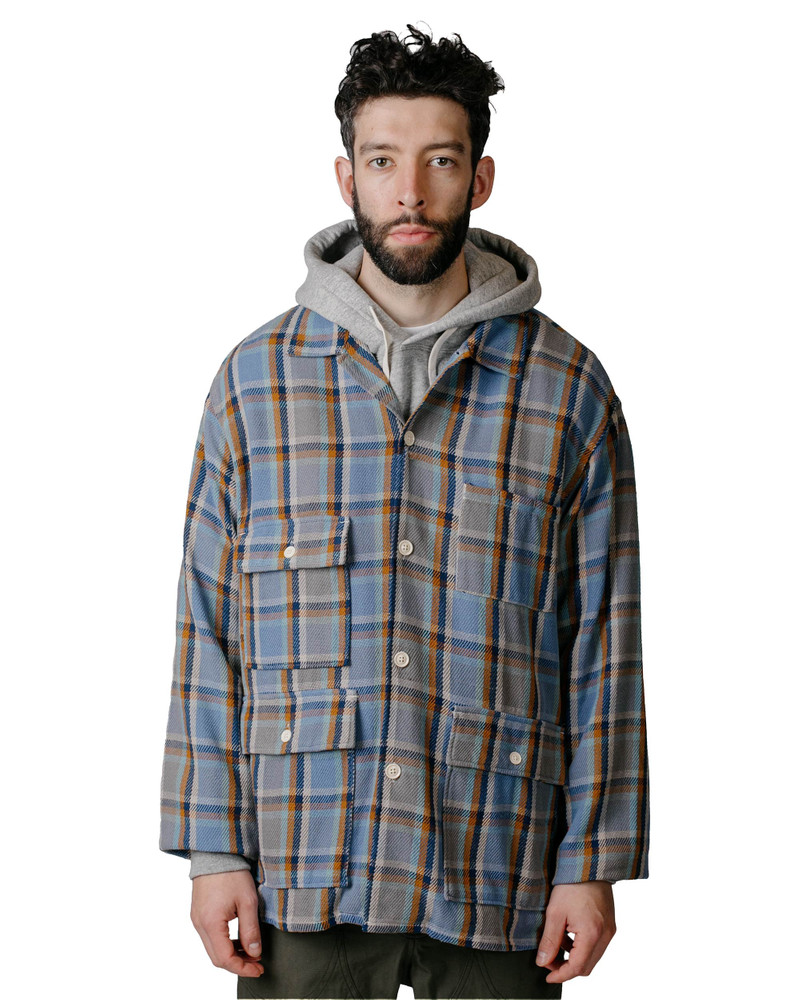 Engineered Garments BA Shirt Jacket Blue Cotton Heavy Twill Plaid outlook