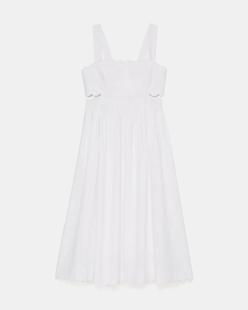 Scallop Open Back Midi Dress - 1