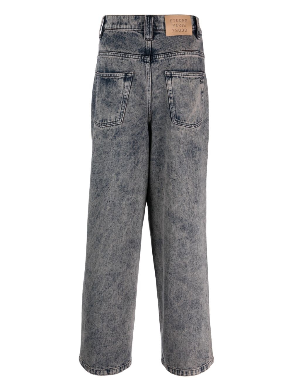logo-patch organic cotton wide-leg jeans - 2