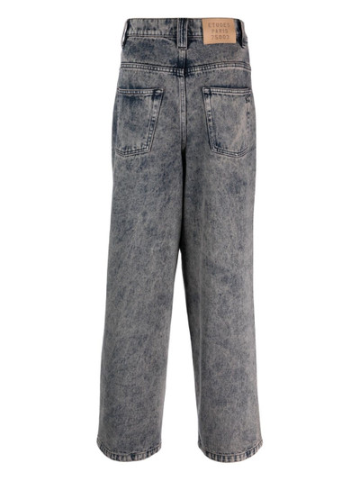 Étude logo-patch organic cotton wide-leg jeans outlook