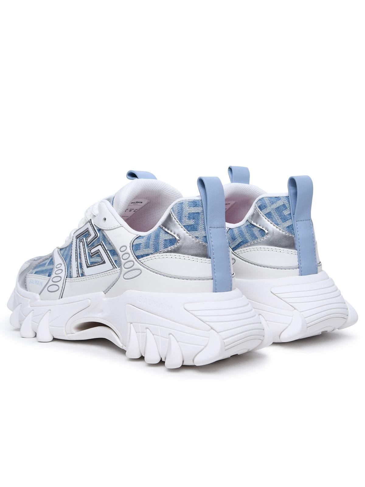 Balmain 'B East' Blue Cotton Blend Sneakers - 4