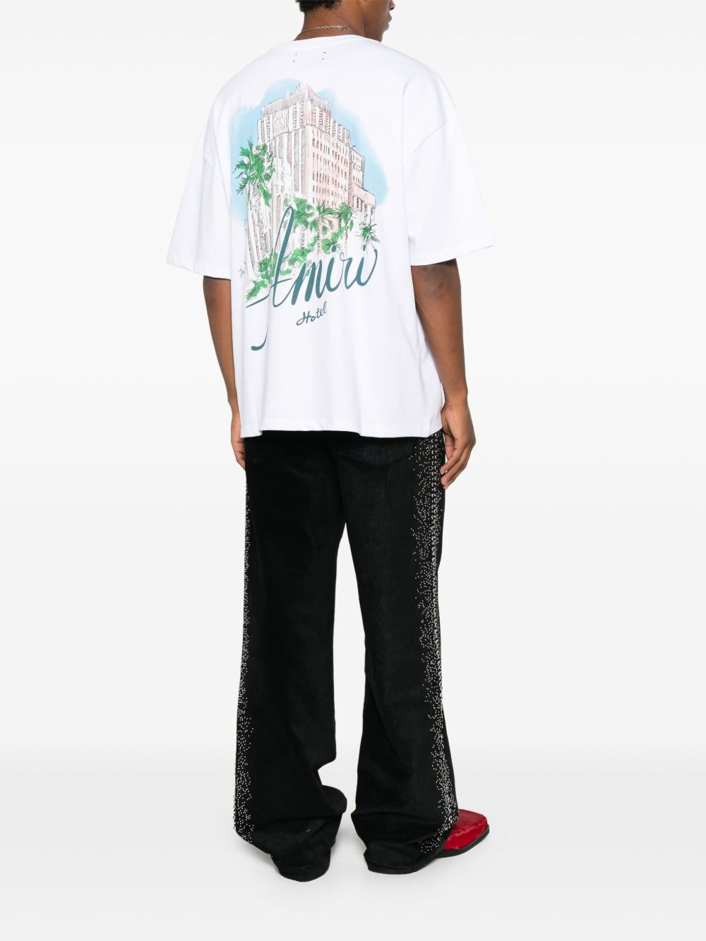 graphic-print drawstring T-shirt - 2