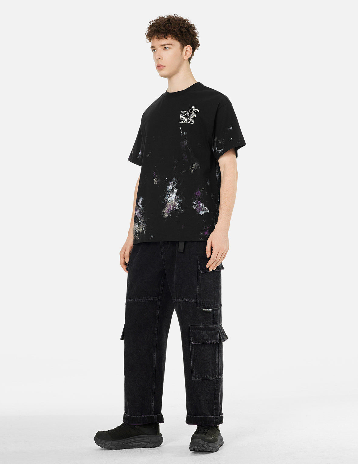 Handbrushed Print Regular Fit T-Shirt - 3