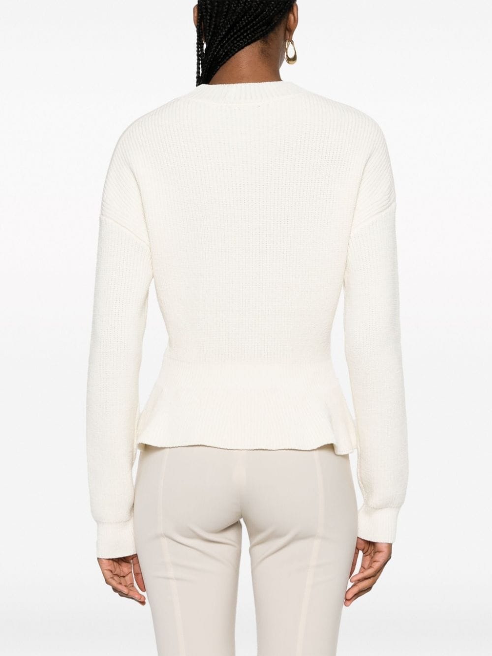 peplum ribbed-knit jumper - 4