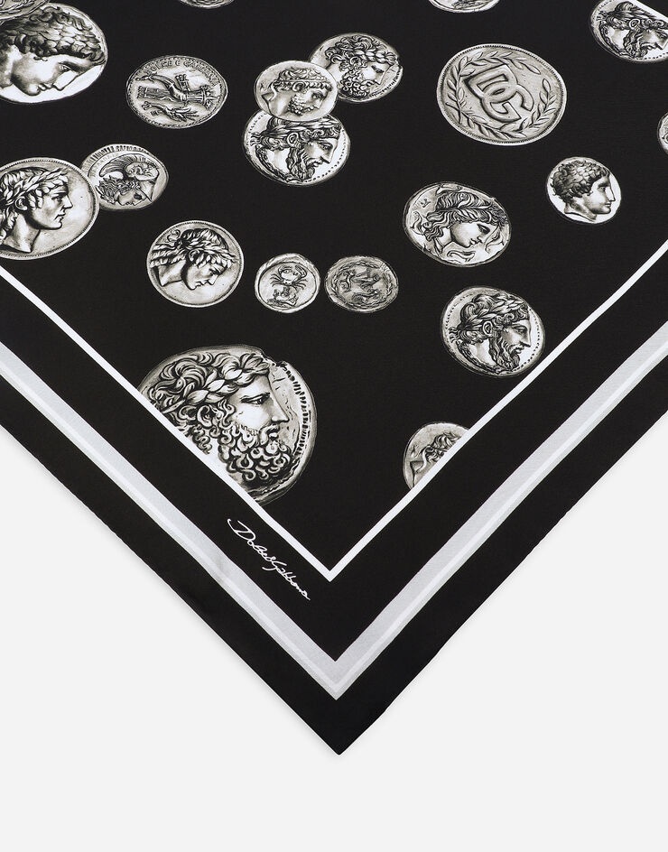 Coin print silk bandanna (50x50) - 2