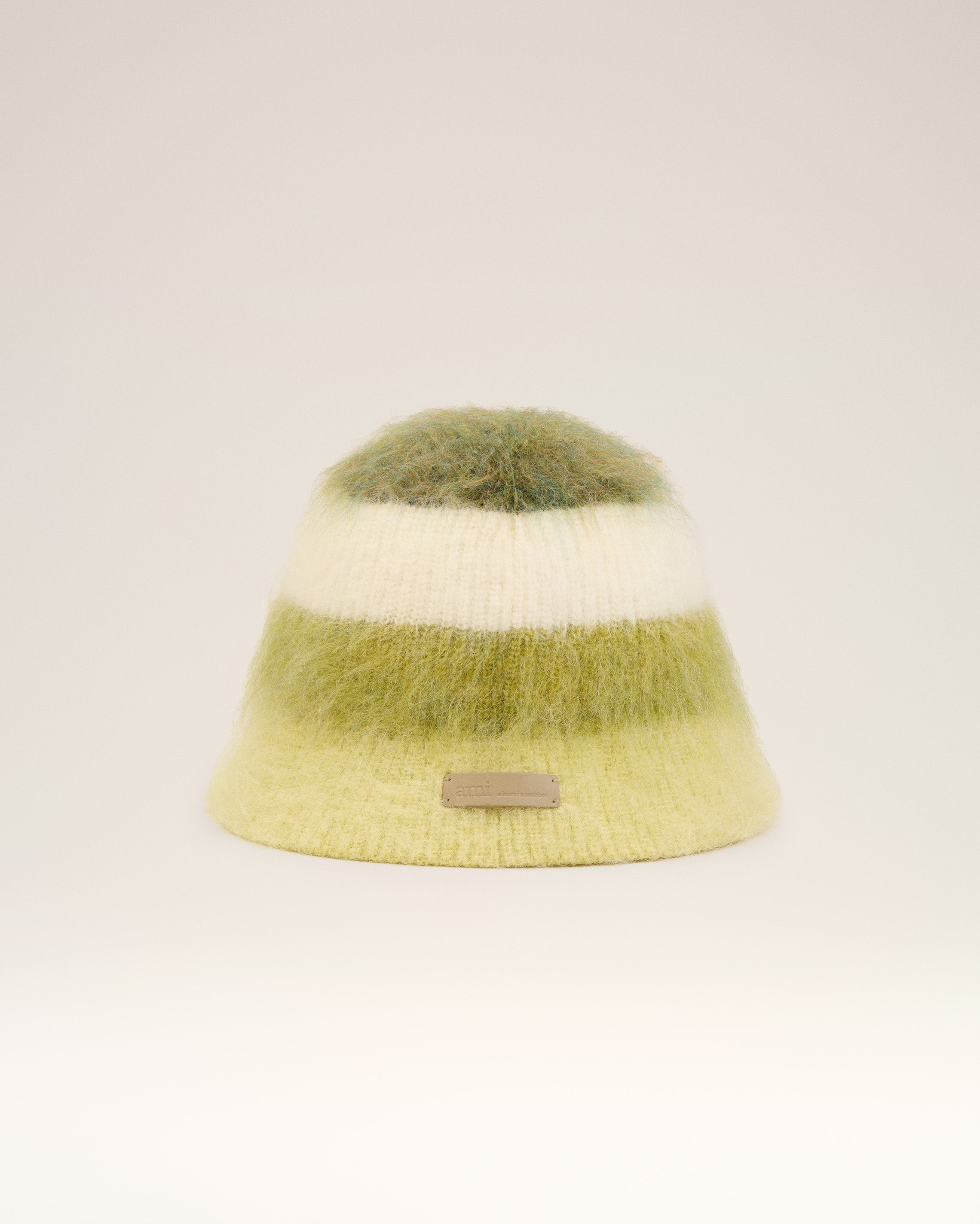 GREEN MOHAIR STRIPED AMI BUCKET HAT - 4