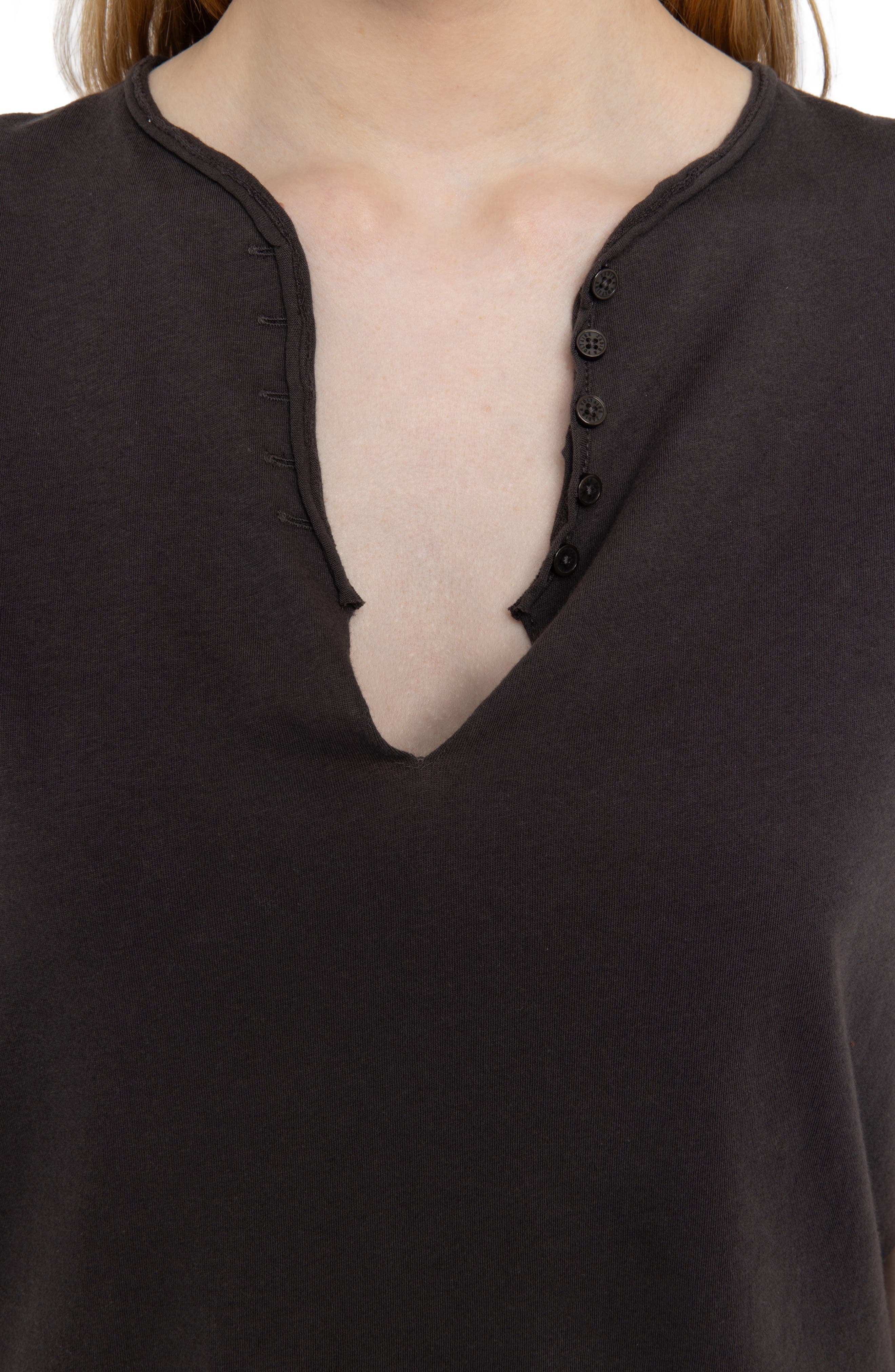 Zadig & Voltaire Tuni Wings Strass Embellished Keyhole Cotton Graphic T-Shirt in Dark Chocolate at N - 7