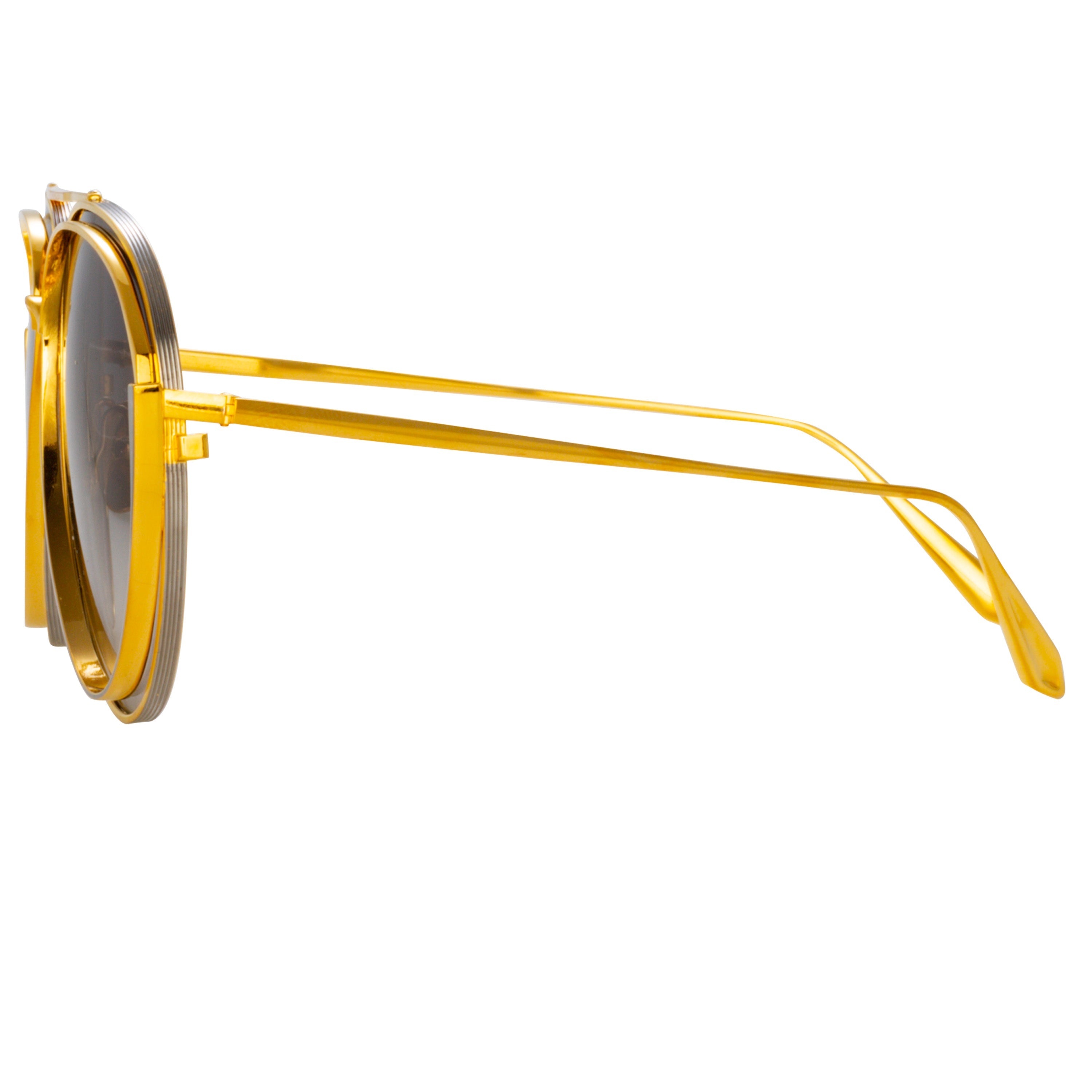 FRANCISCO AVIATOR SUNGLASSES IN YELLOW GOLD - 4