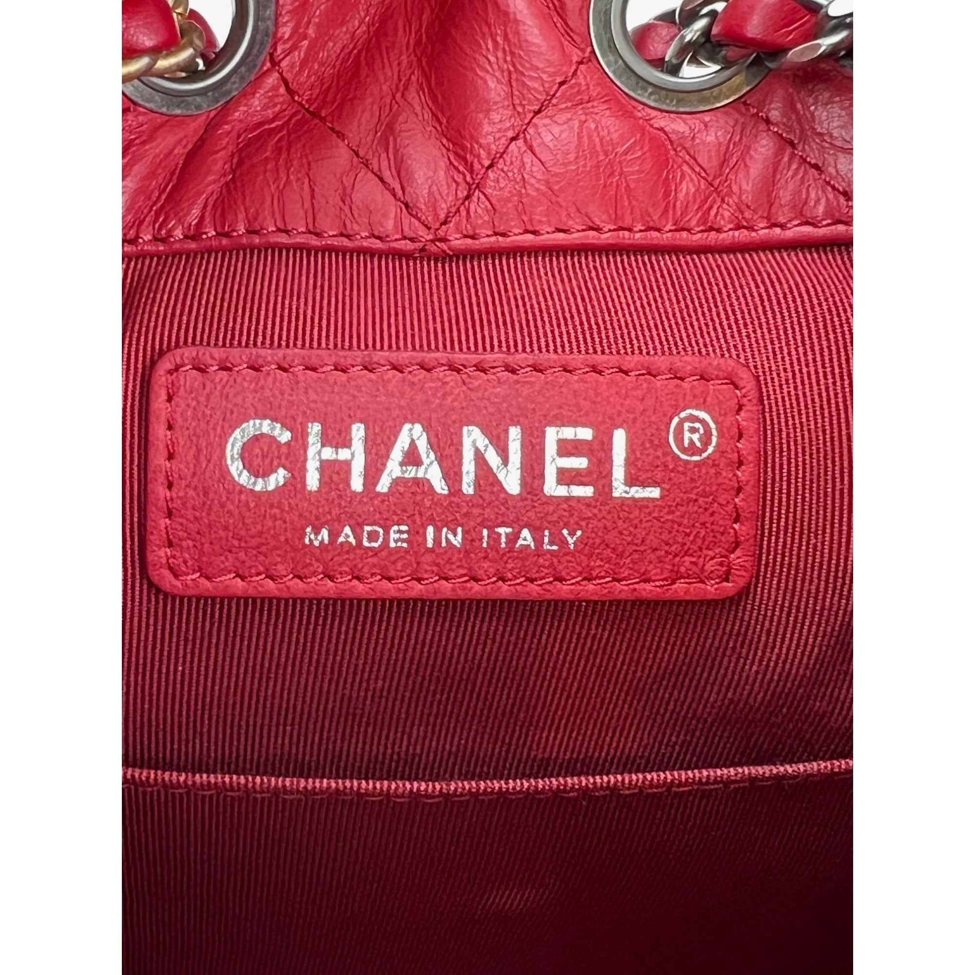 Chanel Aged Calfskin Quilted Small Gabrielle Red Backpack - 9