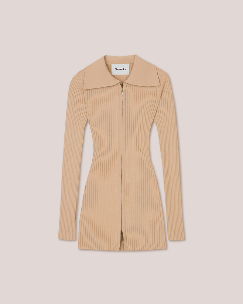 MARDI - Button through long sleeve cardigan - Desert Dust - 1
