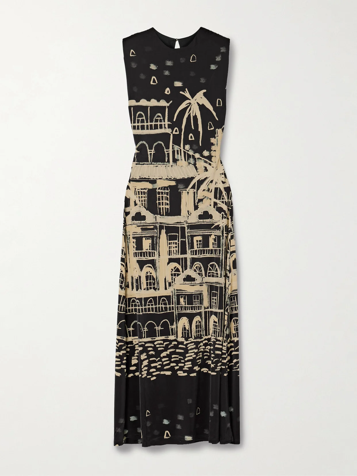 Cardinal Direction Printed Satin-jersey Maxi Dress - 1