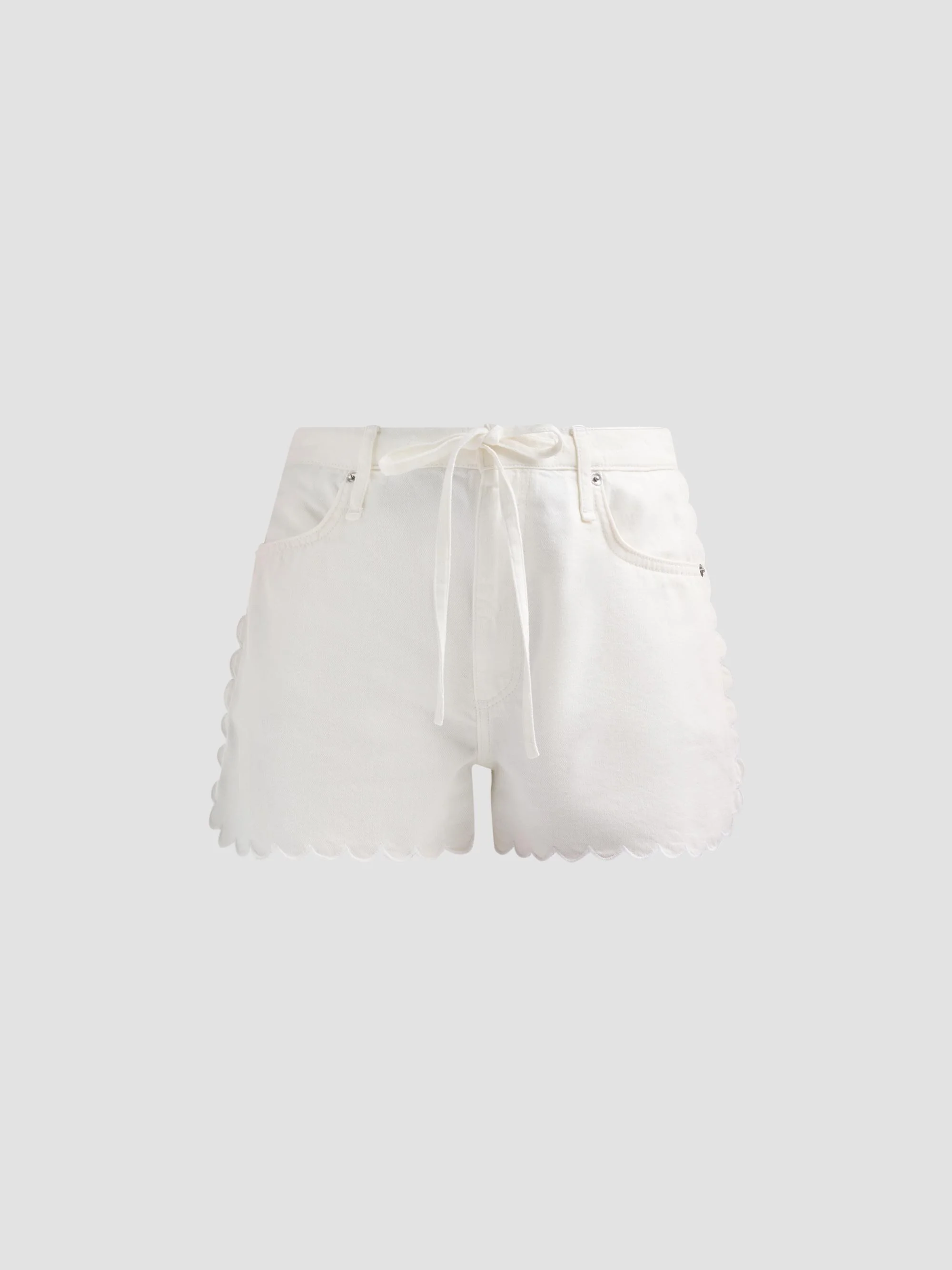 Women's Nolan Ultra-Featherweight Denim Shorts - White Scallop - 1