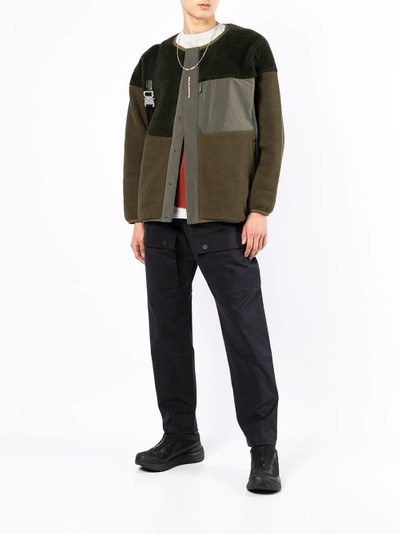 White Mountaineering patchwork collarless jacket outlook