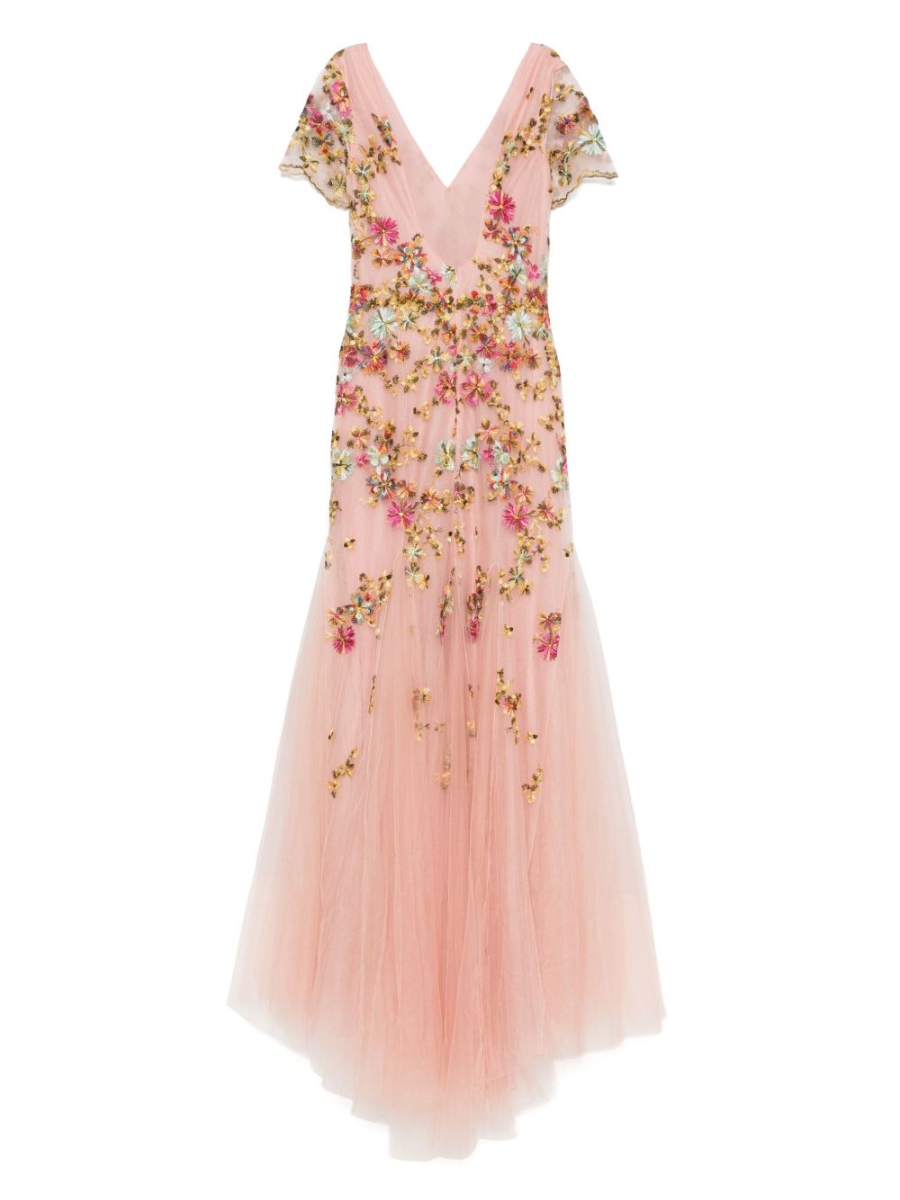 embroidered tulle midi dress - 2