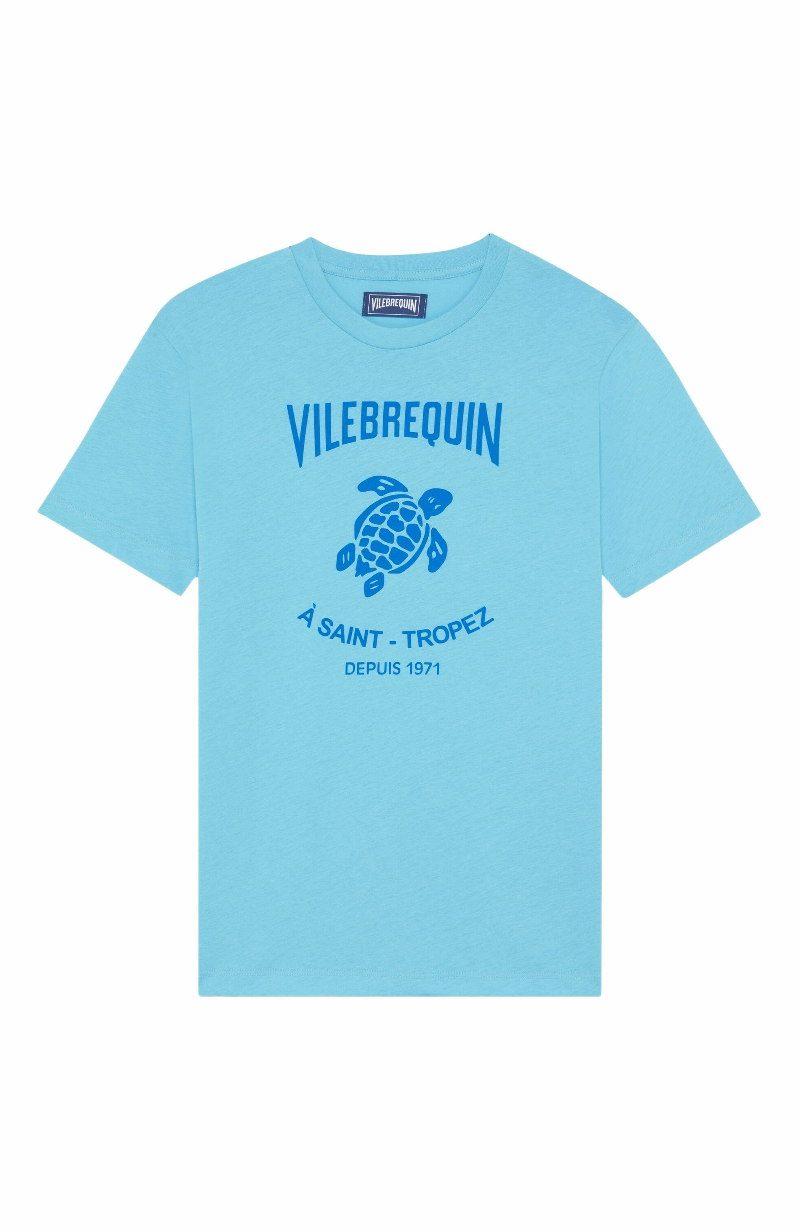Vilebrequin Men's Gummy Logo Cotton T-Shirt in Topaze Bleue at Nordstrom - 6