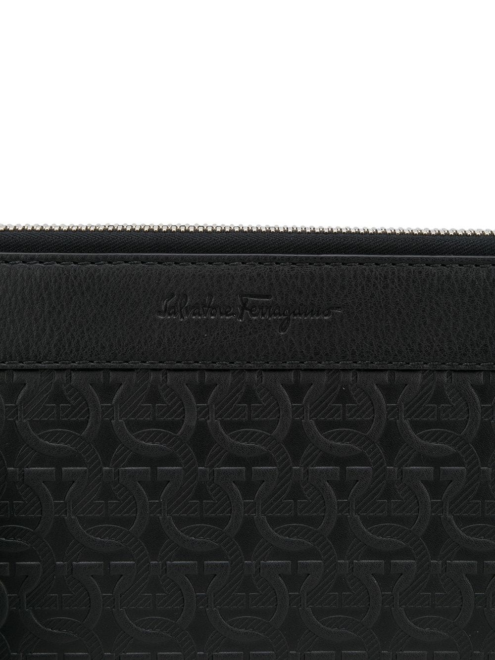 Gancini embossed monogram clutch - 4