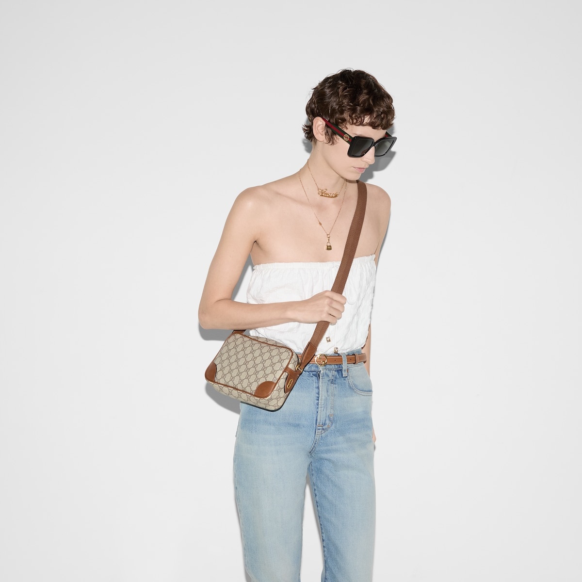 GUCCI GG Emblem embossed super mini bag | REVERSIBLE