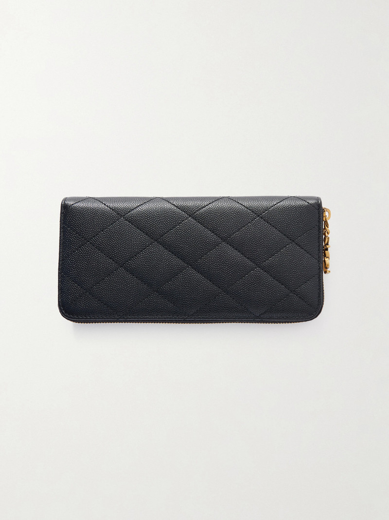 SAINT LAURENT Quilted Textured-leather Wallet outlook
