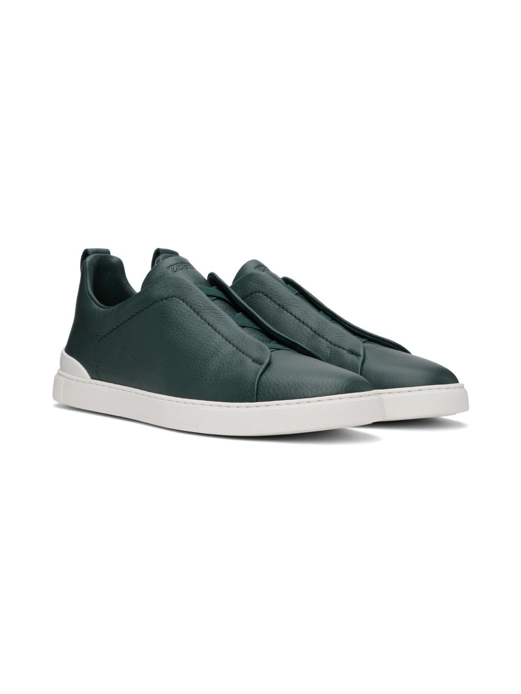 Green Triple Stitch Sneakers - 4