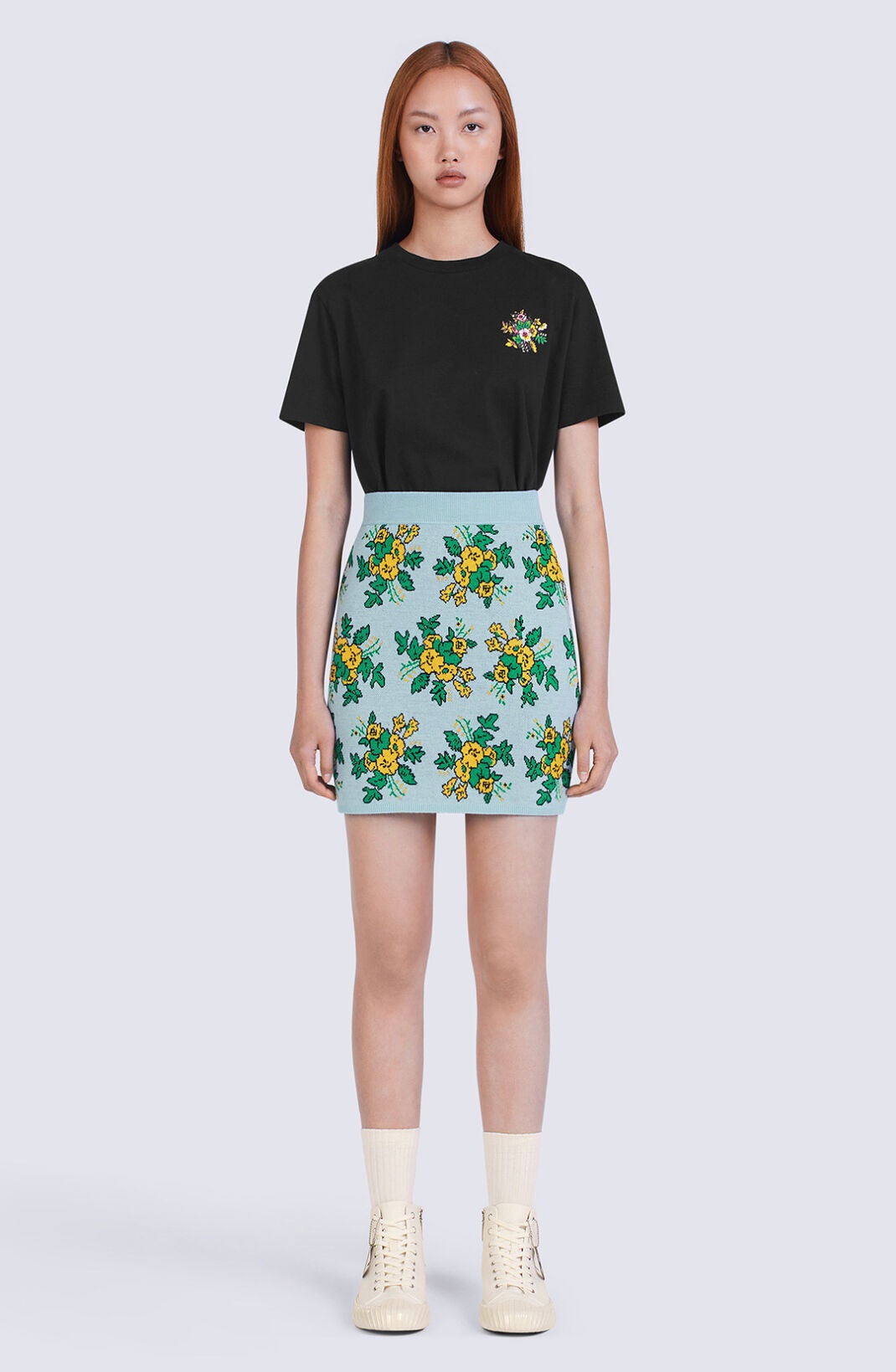 'Pop Bouquet' wool mini skirt - 2