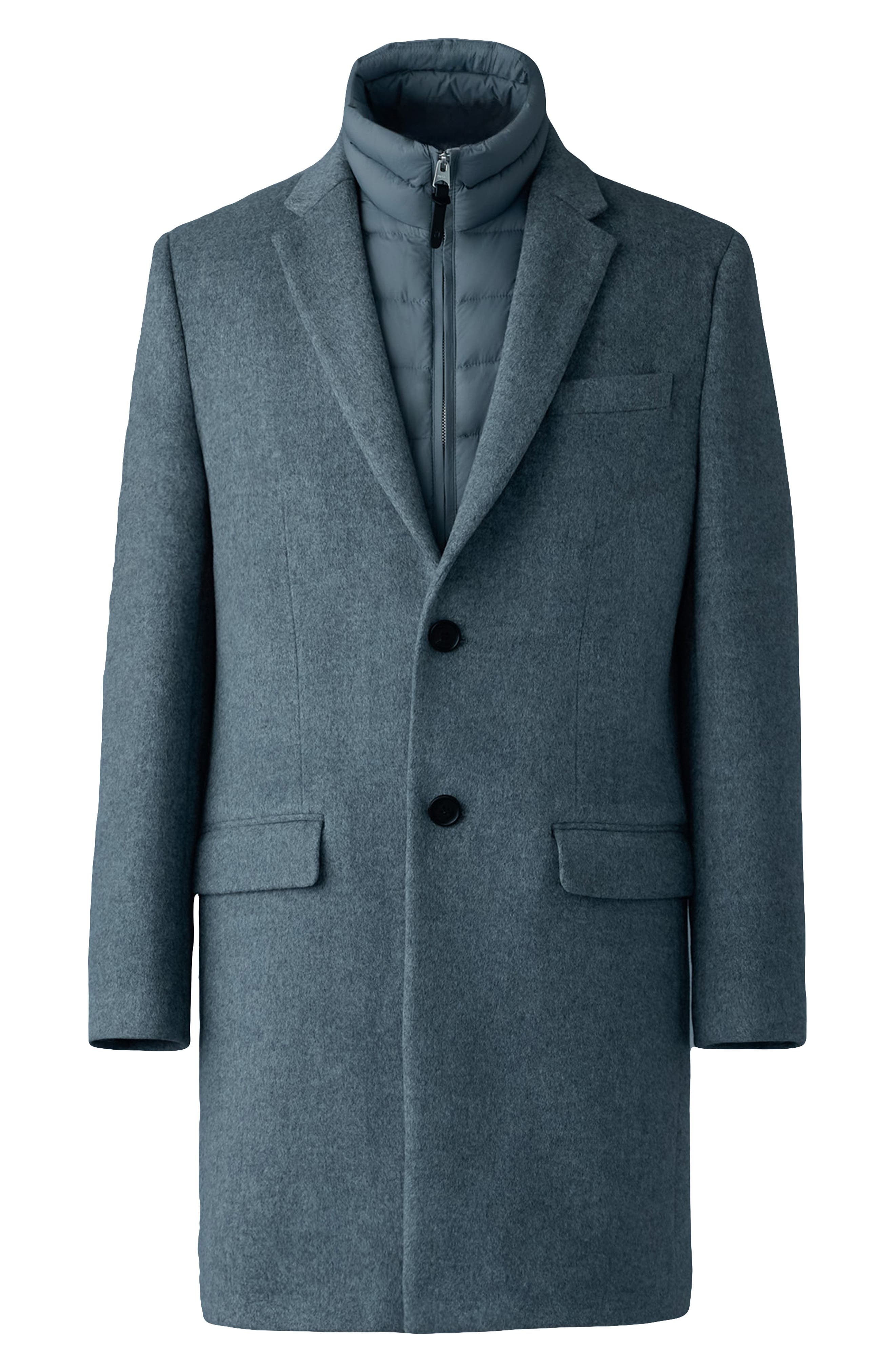 Mackage Skai-SLB Virgin Wool Coat with Removable Down Bib in Carbon Mix at Nordstrom - 4