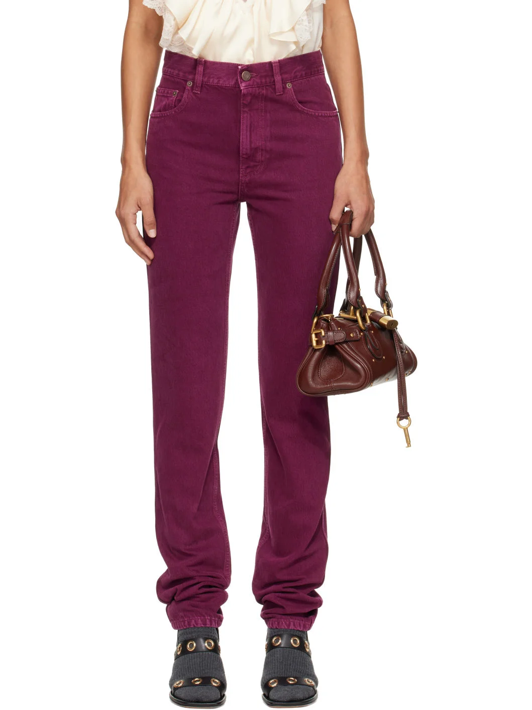 Purple Slim Denim Jeans - 1