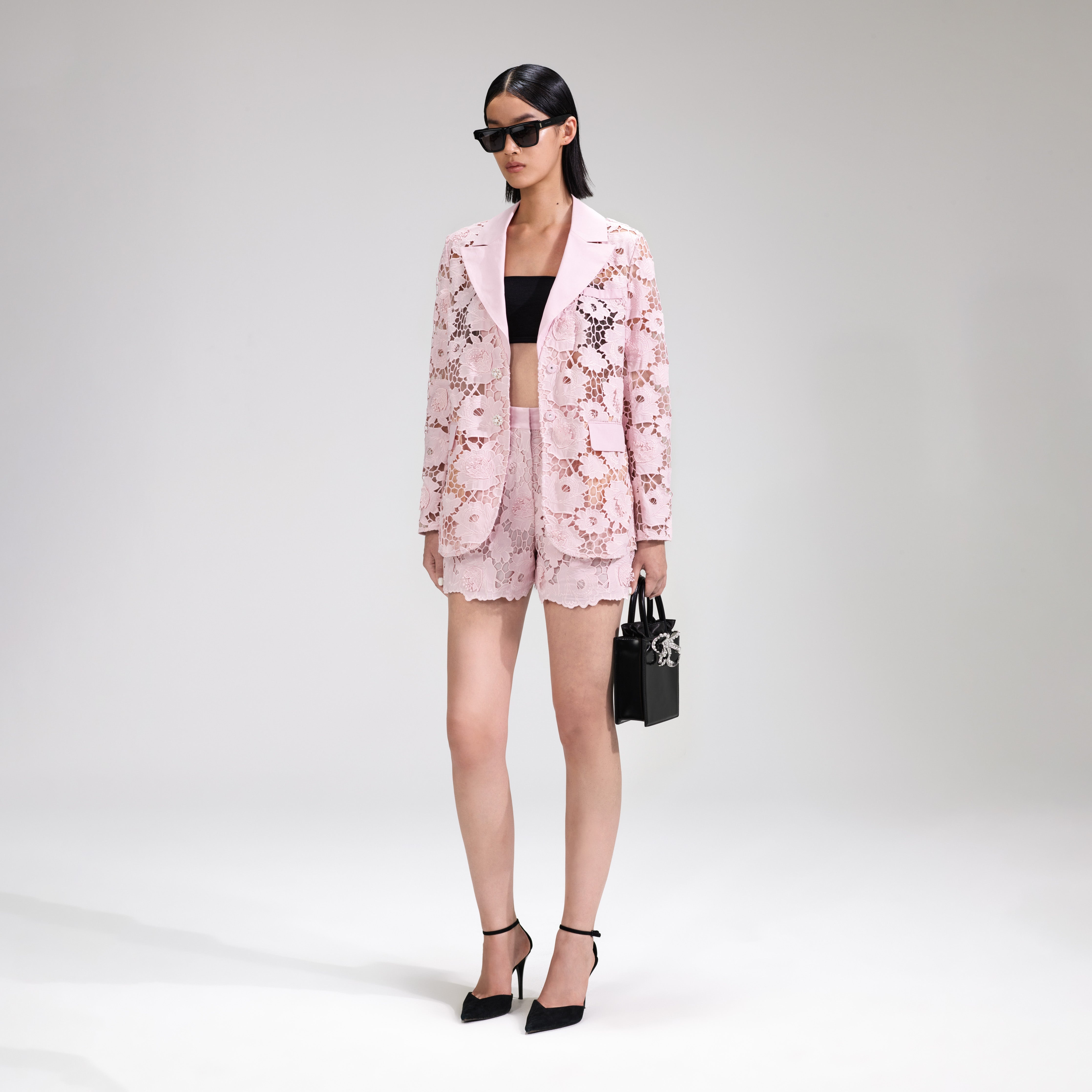 Pink 3D Cotton Lace Shorts - 2