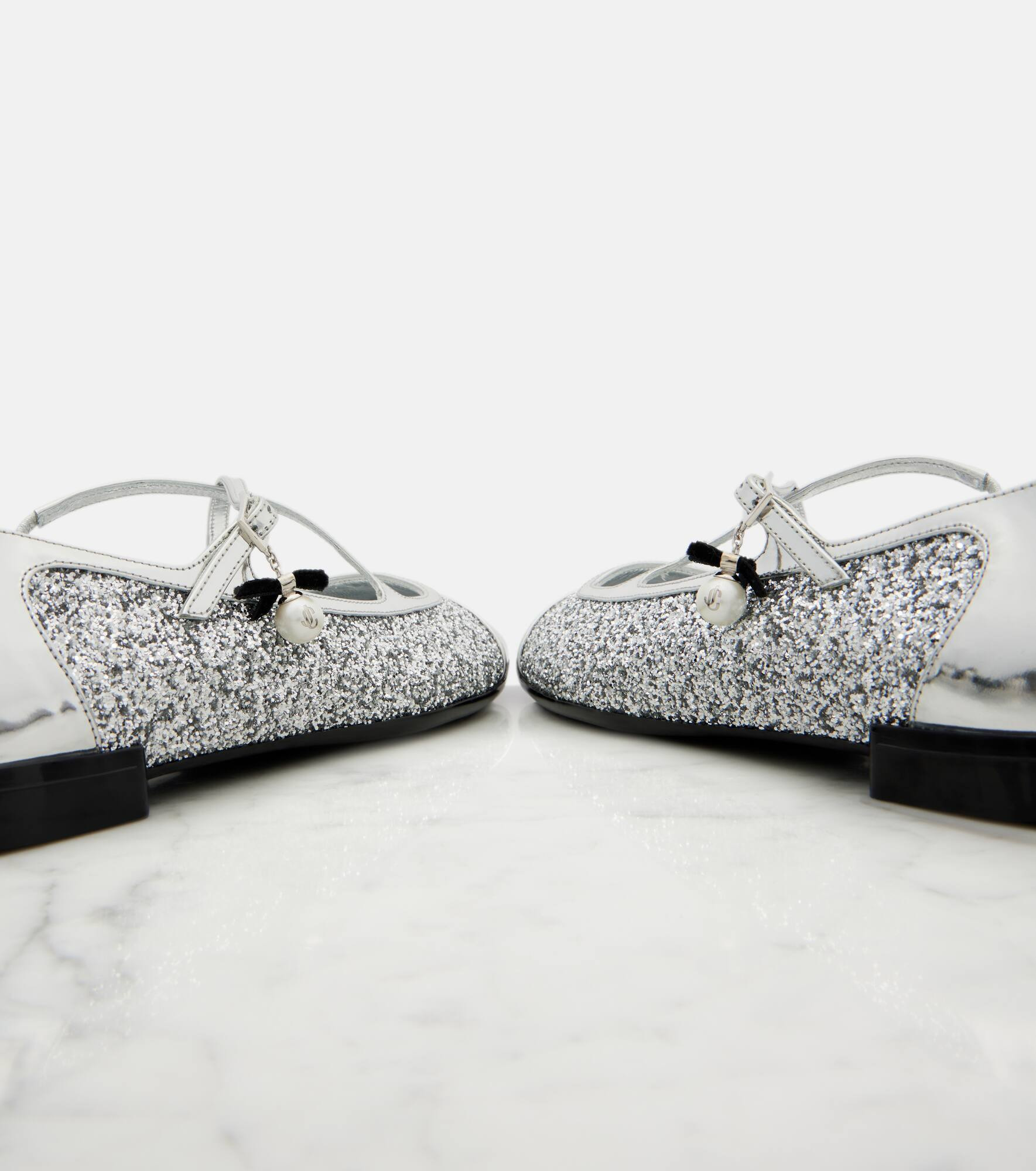 Eleri glitter leather ballet flats - 5