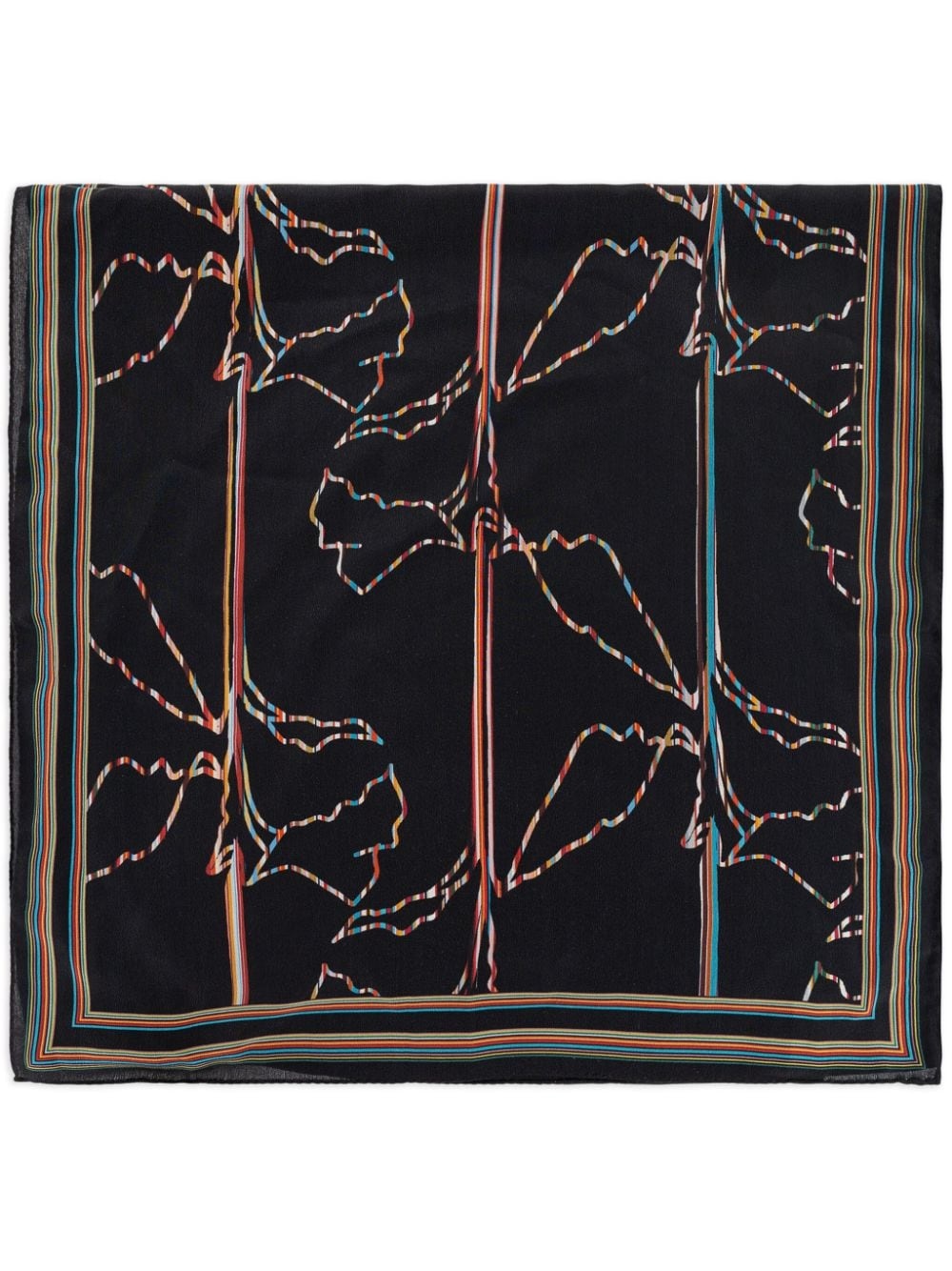Magnolia-print silk scarf - 1