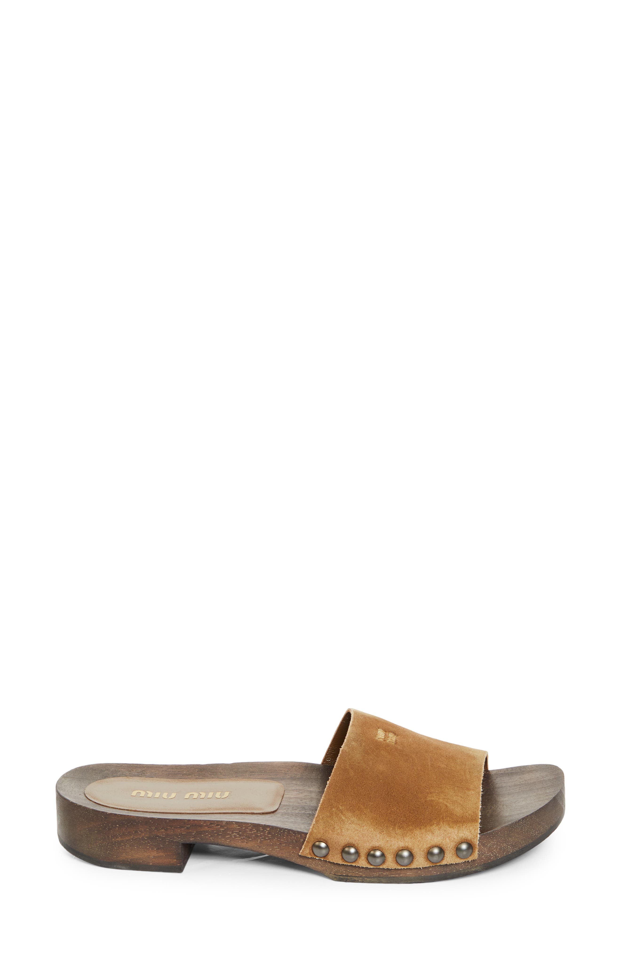 Miu Miu Clog Slide Sandal in Cannella at Nordstrom - 3