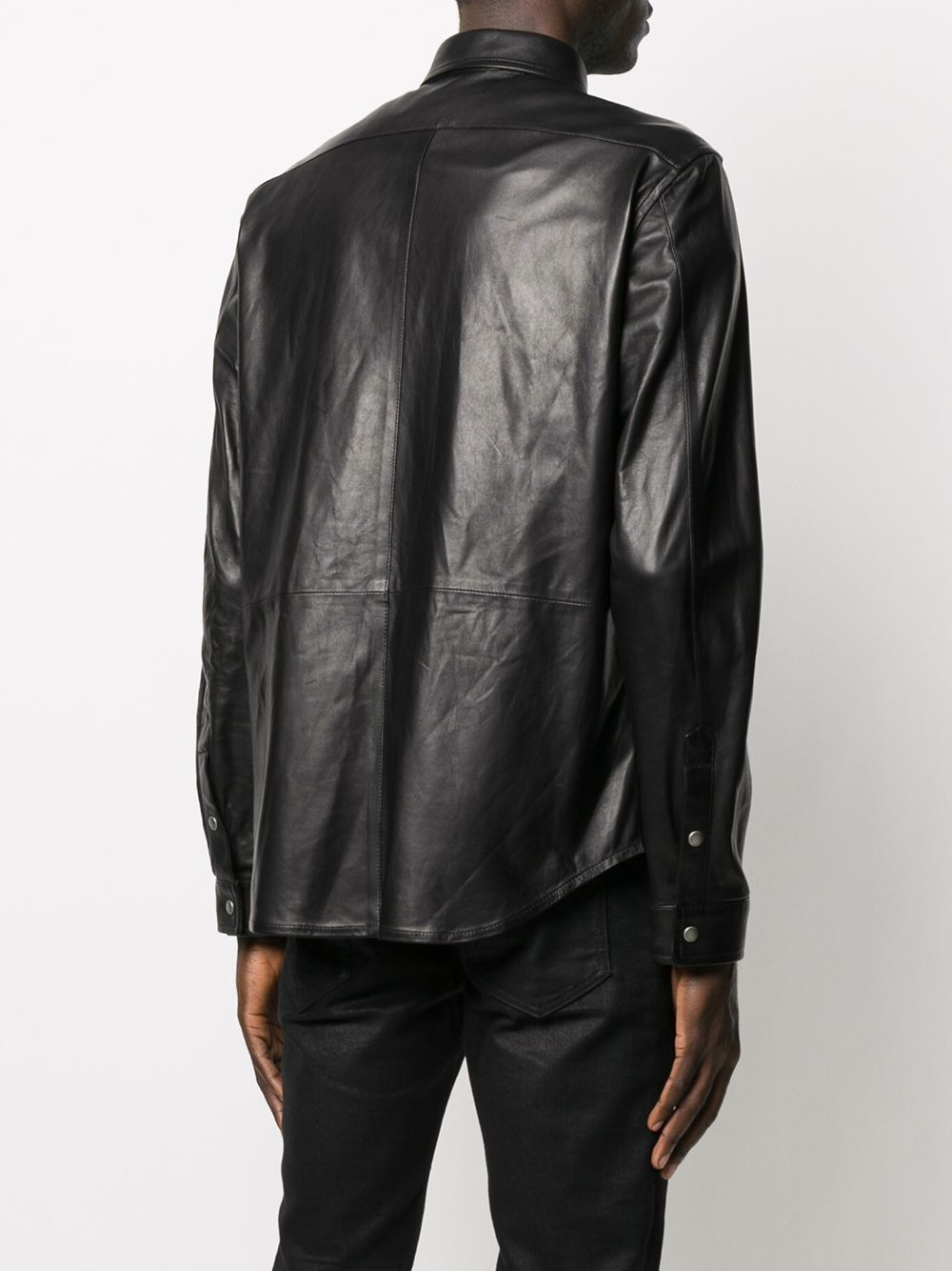 leather shirt jacket - 4