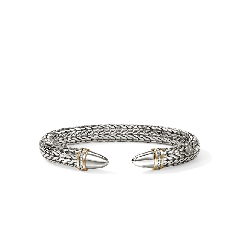 Spear 50 Flex Cuff, Gold, Sterling Silver, Diamonds 1