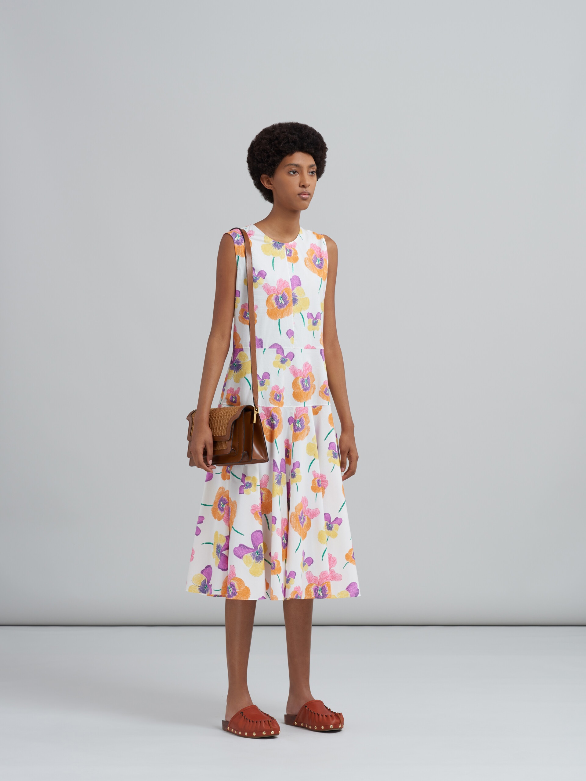 PANSIES PRINT POPLIN DRESS - 6