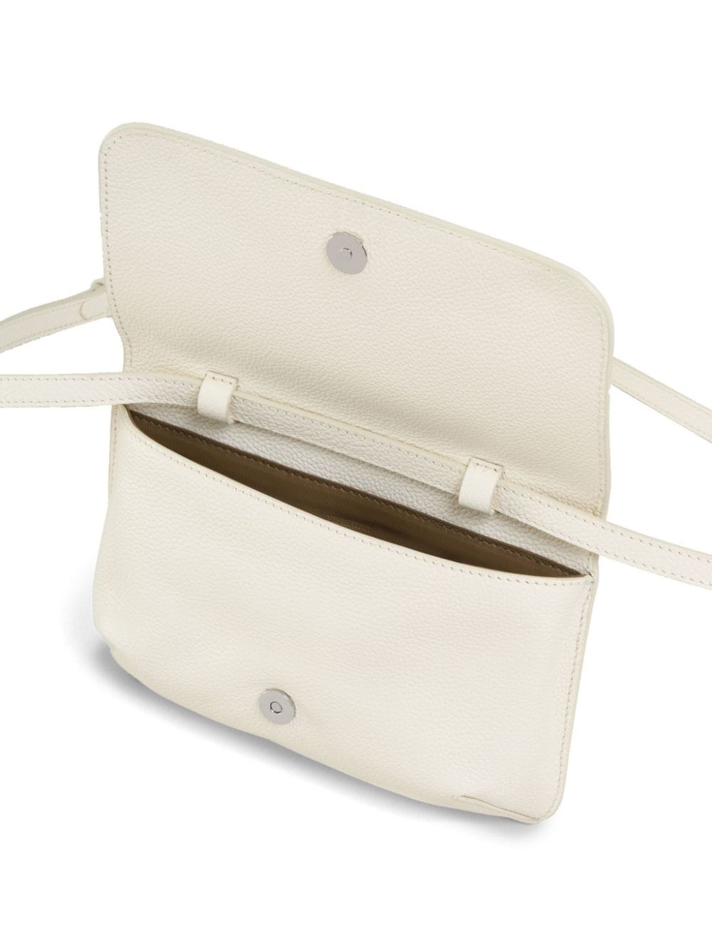 logo-embroidered leather shoulder bag - 4