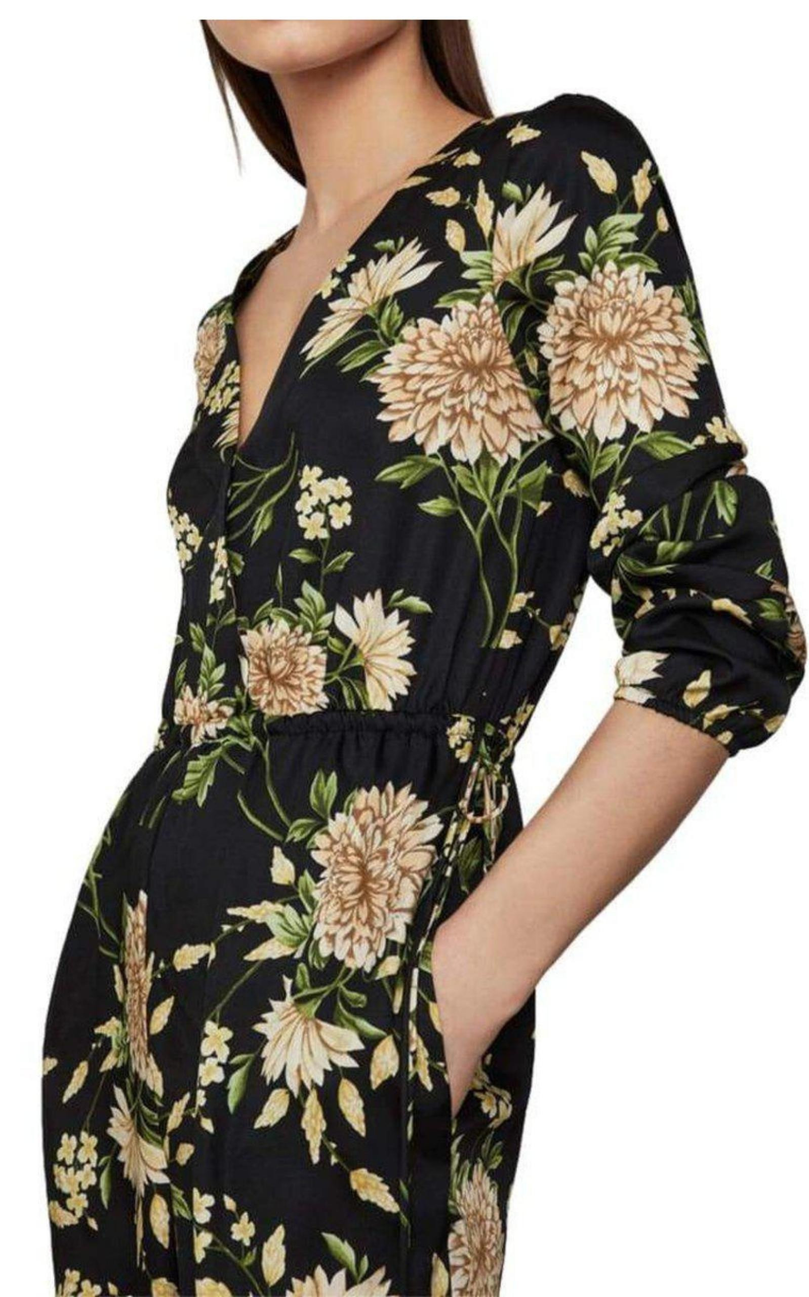BCBGMAXAZRIA - Garden Floral Wide-Leg Jumpsuit - 4