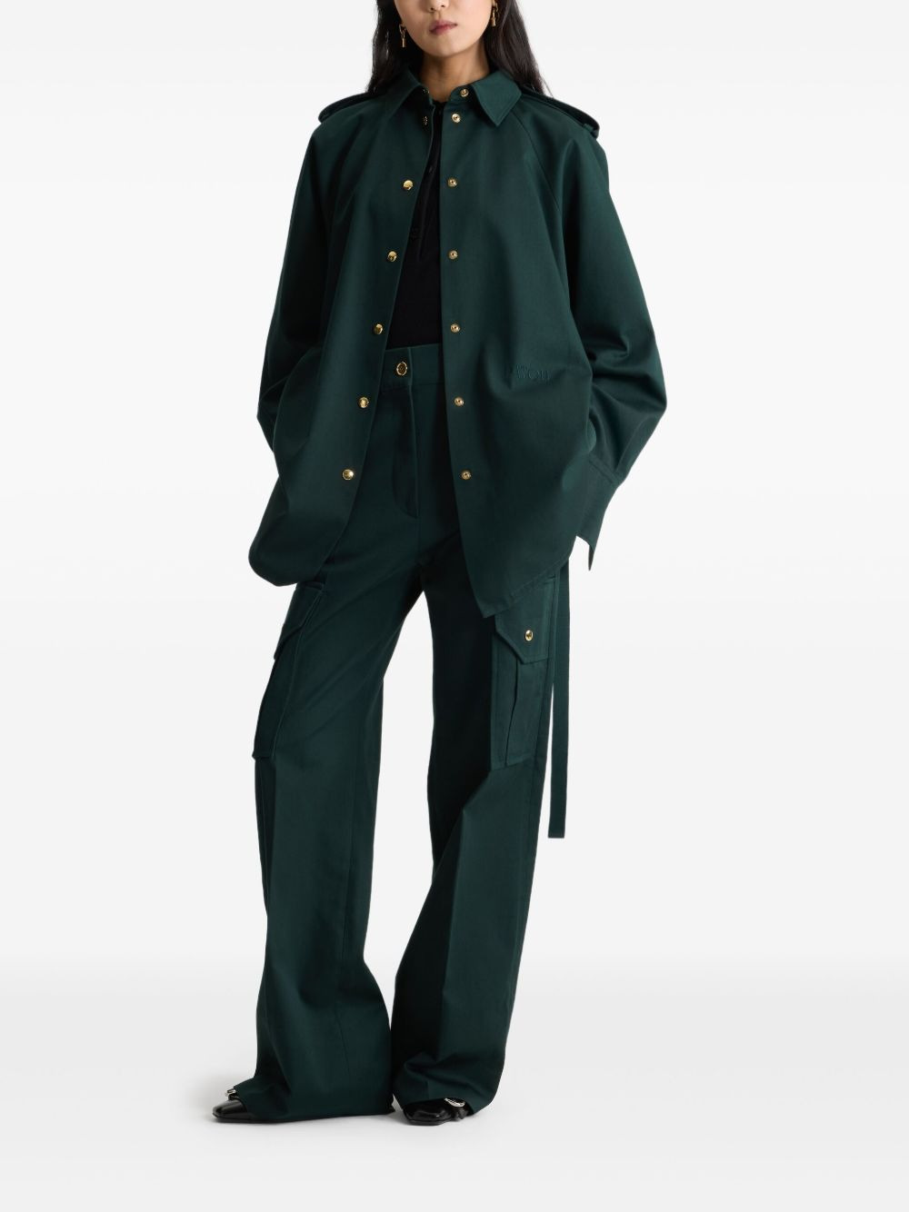 gabardine belted shirt - 2