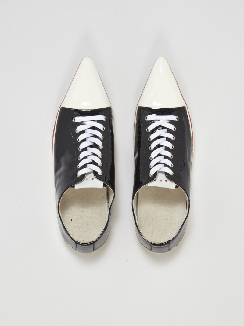 PATENT LEATHER GOOEY LOW-TOP SNEAKER W/MARNI GRAFFITI-STYLE SIGNATURE 4