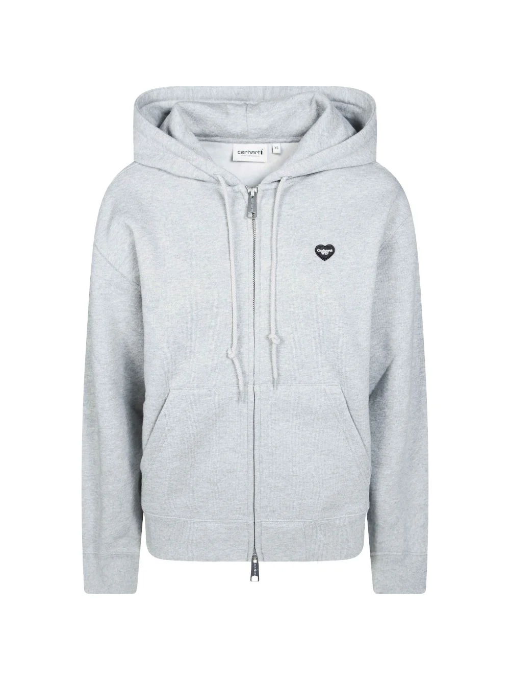 hooded small heart patch jacket - 1