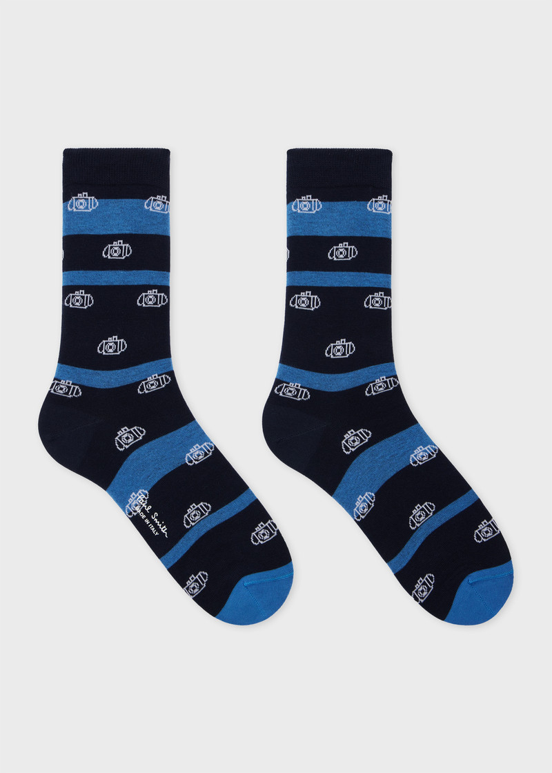 Paul Smith Women's Navy Stripe Camera Socks outlook