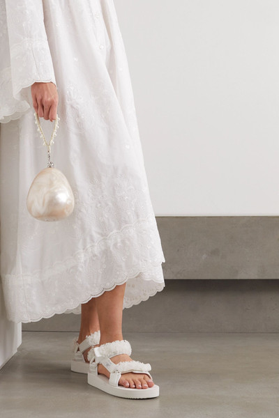 Simone Rocha Faux pearl-embellished marbled acrylic tote  outlook